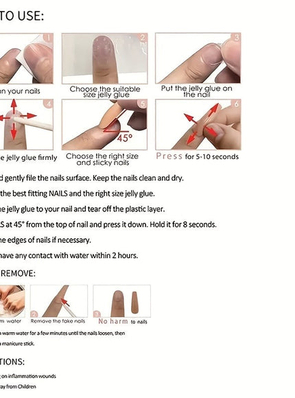 KissICON Female KissIcon 24Pcs Red Press On Nails Camellia French