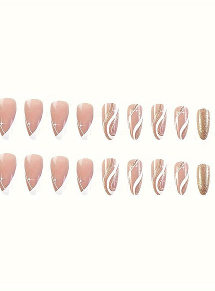 KissICON Female KissIcon Almond Press On Nails French Tips -