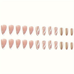KissICON Female KissIcon Almond Press On Nails French Tips -