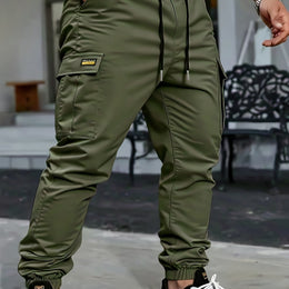 KissICON fern green / UK 31 Durable Mens HeavyDuty Black Tapered Cargo Pants