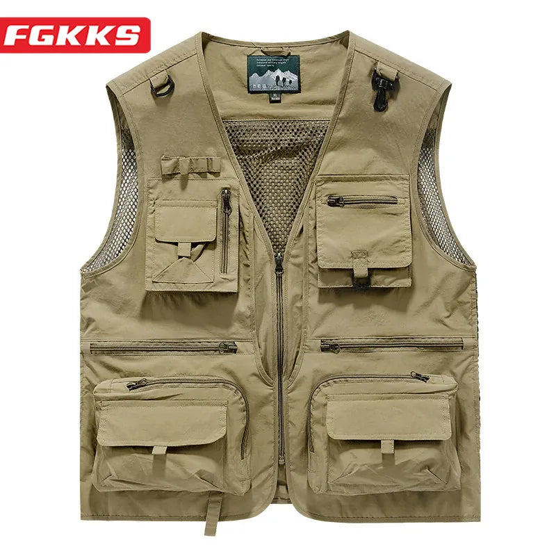 KissICON FGKKS Mens Breathable MultiPocket Outdoor Leisure Vest