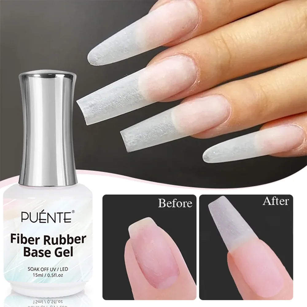 KissICON Fiber Glass Base Gel PUENTE 15ML Fiber glass Rubber Base Coat Gel