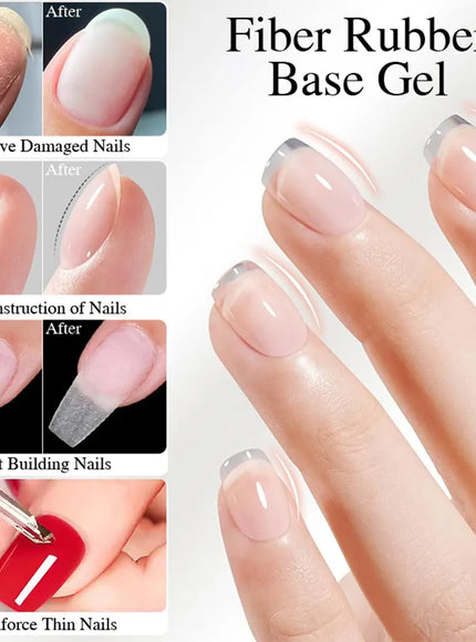 KissICON Fiber Glass Base Gel PUENTE 15ML Fiber glass Rubber Base Coat Gel