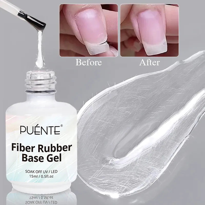 KissICON Fiber Glass Base Gel PUENTE 15ML Fiber glass Rubber Base Coat Gel