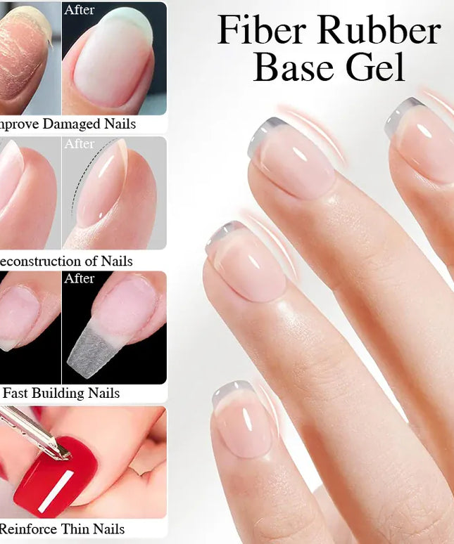 KissICON Fiber Glass Base Gel PUENTE 15ML Fiber glass Rubber Base Coat Gel