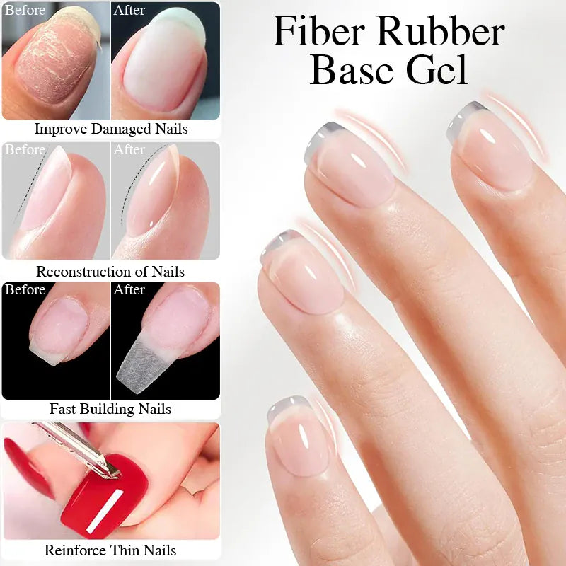 KissICON Fiber Glass Base Gel PUENTE 15ML Fiber glass Rubber Base Coat Gel