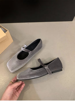 KissICON Flat Shoes for Women Autumn Mary Jane Hairy