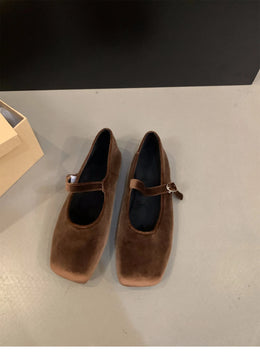 KissICON Flat Shoes for Women Autumn Mary Jane Hairy
