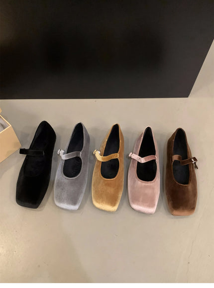 KissICON Flat Shoes for Women Autumn Mary Jane Hairy