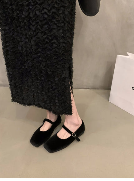 KissICON Flat Shoes for Women Autumn Mary Jane Hairy
