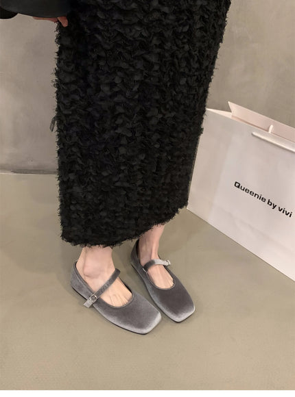 KissICON Flat Shoes for Women Autumn Mary Jane Hairy