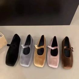KissICON Flat Shoes for Women Autumn Mary Jane Hairy