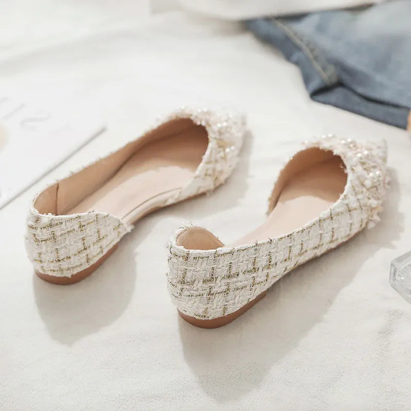 KissICON Flat Shoes for Women Pointed Toes Shallow Cuts