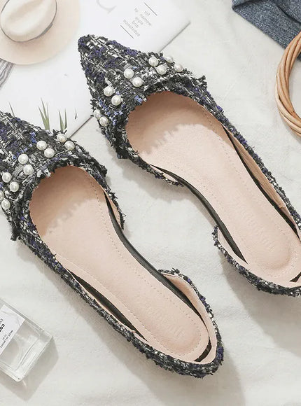 KissICON Flat Shoes for Women Pointed Toes Shallow Cuts