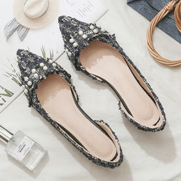 KissICON Flat Shoes for Women Pointed Toes Shallow Cuts