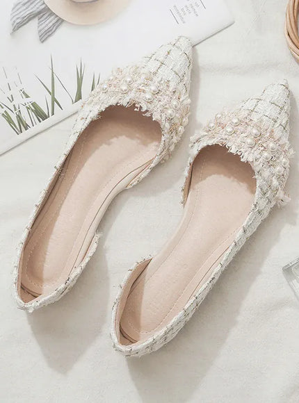KissICON Flat Shoes for Women Pointed Toes Shallow Cuts