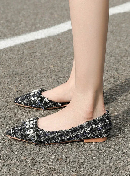 KissICON Flat Shoes for Women Pointed Toes Shallow Cuts
