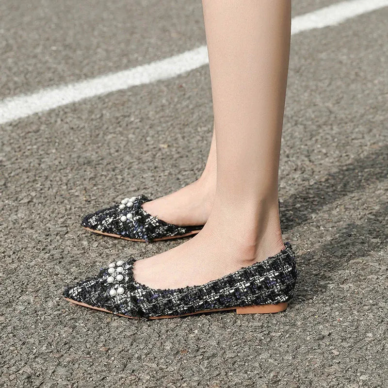 KissICON Flat Shoes for Women Pointed Toes Shallow Cuts