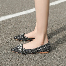 KissICON Flat Shoes for Women Pointed Toes Shallow Cuts