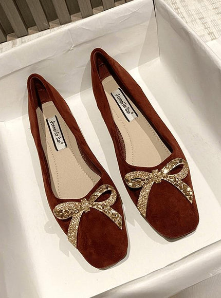 KissICON Flat Shoes for Women's New Spring Summer Square