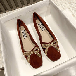 KissICON Flat Shoes for Women's New Spring Summer Square
