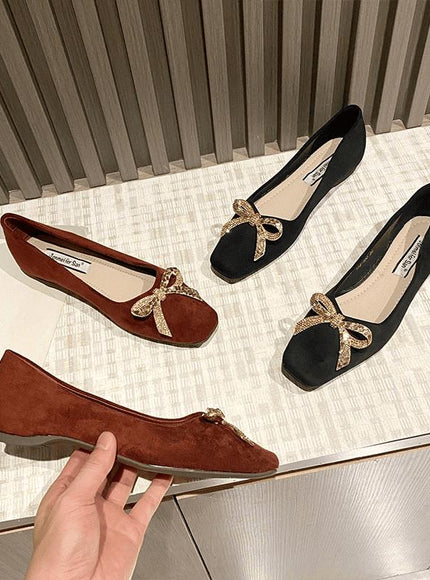 KissICON Flat Shoes for Women's New Spring Summer Square