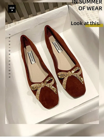 KissICON Flat Shoes for Women's New Spring Summer Square