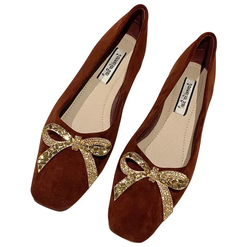 KissICON Flat Shoes for Women's New Spring Summer Square