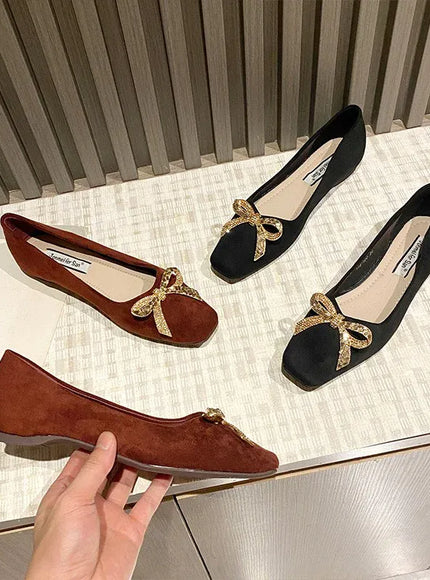 KissICON Flat Shoes for Women's New Spring Summer Square