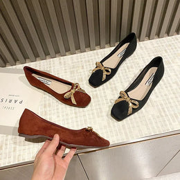 KissICON Flat Shoes for Women's New Spring Summer Square