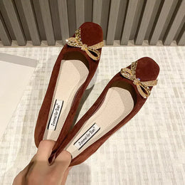 KissICON Flat Shoes for Women's New Spring Summer Square