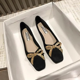 KissICON Flat Shoes for Women's New Spring Summer Square