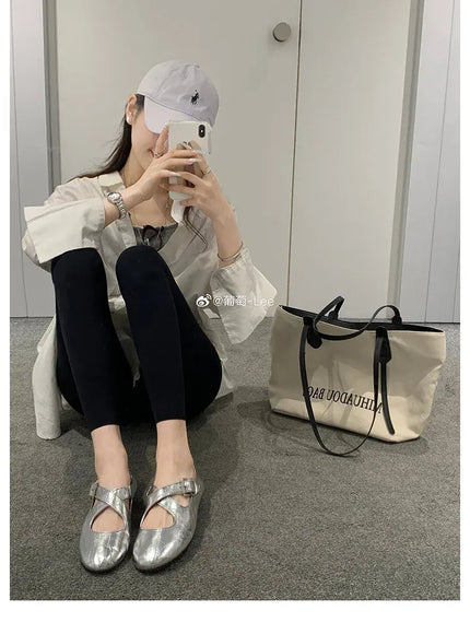 KissICON Flat Shoes for Women's Spring and Autumn Cross