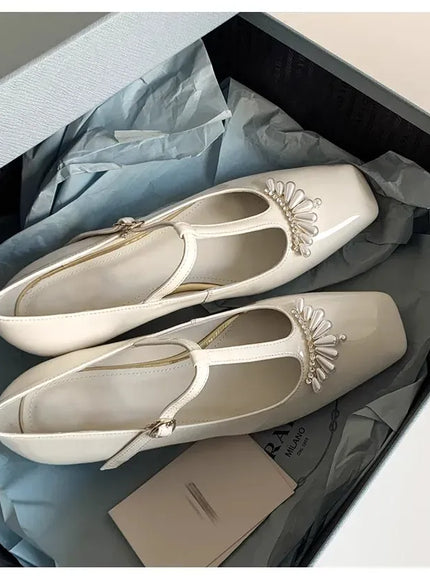 KissICON Flat shoes for women's spring autumn square toe