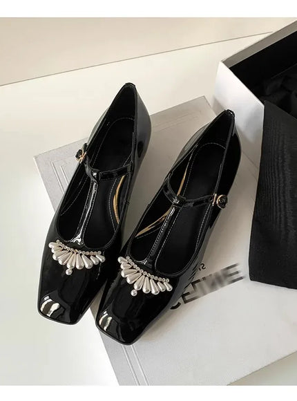 KissICON Flat shoes for women's spring autumn square toe