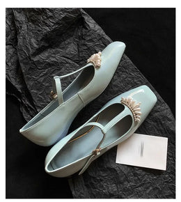 KissICON Flat shoes for women's spring autumn square toe