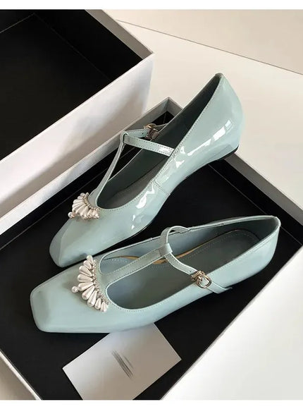 KissICON Flat shoes for women's spring autumn square toe