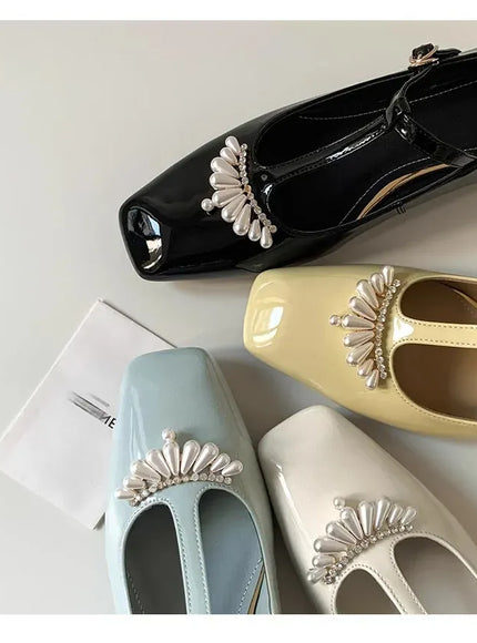 KissICON Flat shoes for women's spring autumn square toe