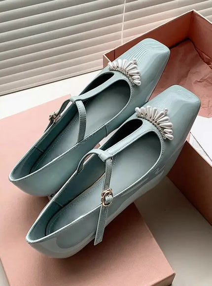 KissICON Flat shoes for women's spring autumn square toe