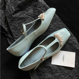 KissICON Flat shoes for women's spring autumn square toe