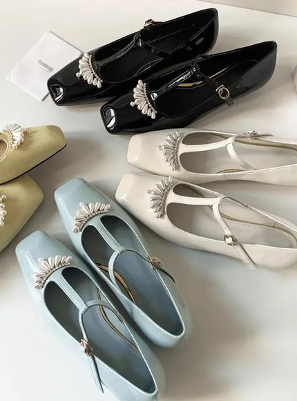 KissICON Flat shoes for women's spring autumn square toe