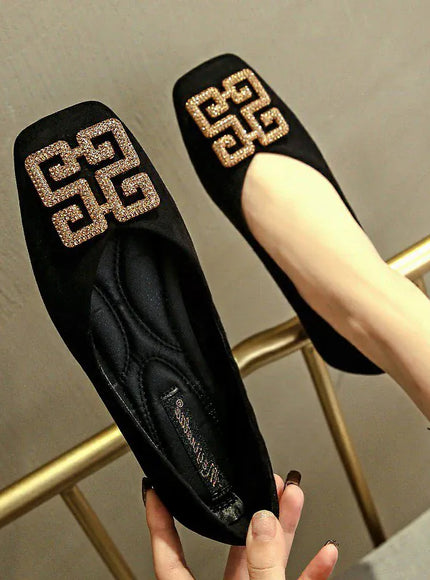 KissICON Flat Shoes for Women's Spring New Square Toe