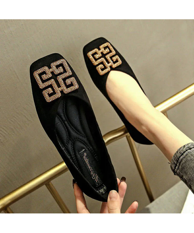 KissICON Flat Shoes for Women's Spring New Square Toe