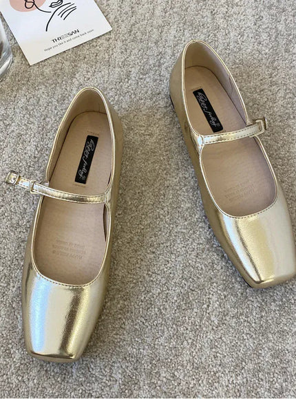 KissICON Flat Shoes for Women Silver Mary Jane Women's