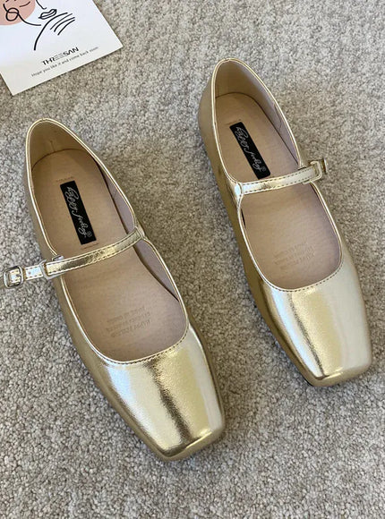 KissICON Flat Shoes for Women Silver Mary Jane Women's