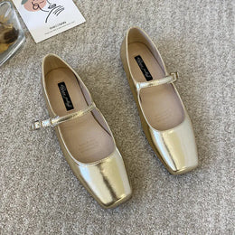 KissICON Flat Shoes for Women Silver Mary Jane Women's