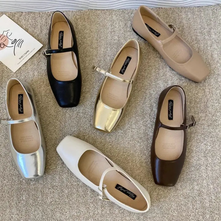 Flat Shoes for Women Silver Mary Jane Women's