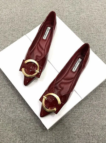 KissICON Flat Shoes for Women Spring Autumn New Red