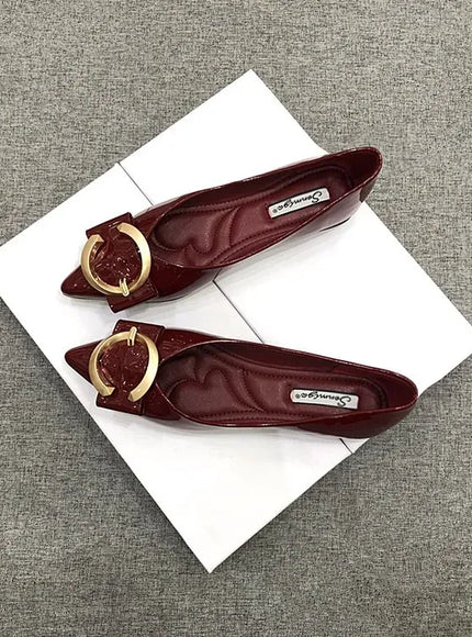 KissICON Flat Shoes for Women Spring Autumn New Red