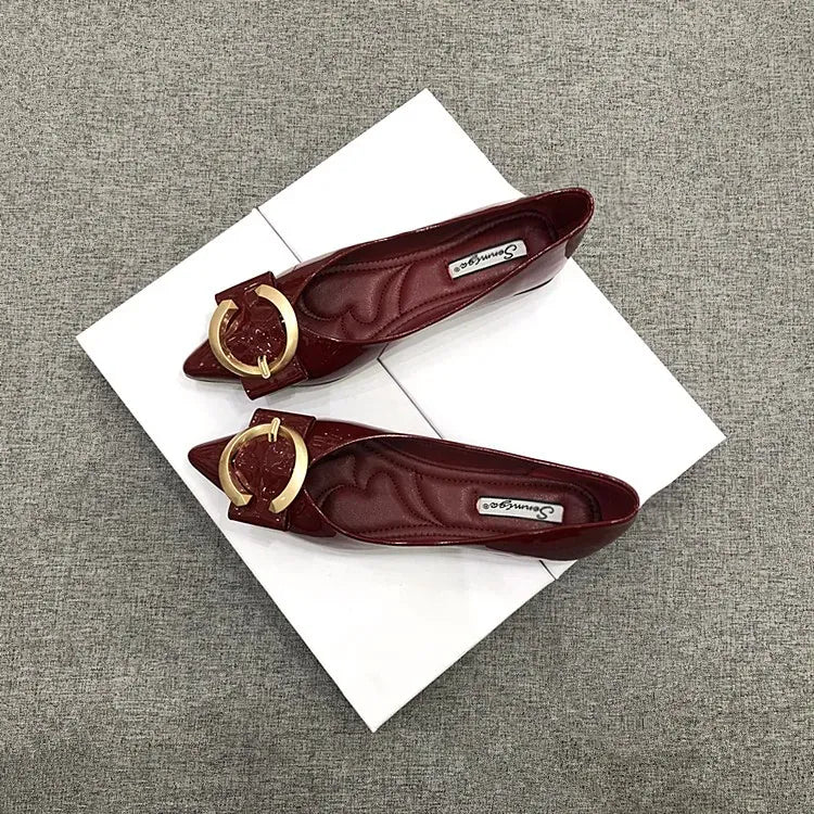 KissICON Flat Shoes for Women Spring Autumn New Red